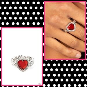 2/$10 Paparazzi Committed to Cupid - Red Ring